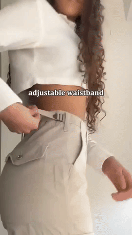 Pantalón Cargo Ajustable en la cintura: con efecto levanta cola y bota ancha🔥 HOY 50% DCTO